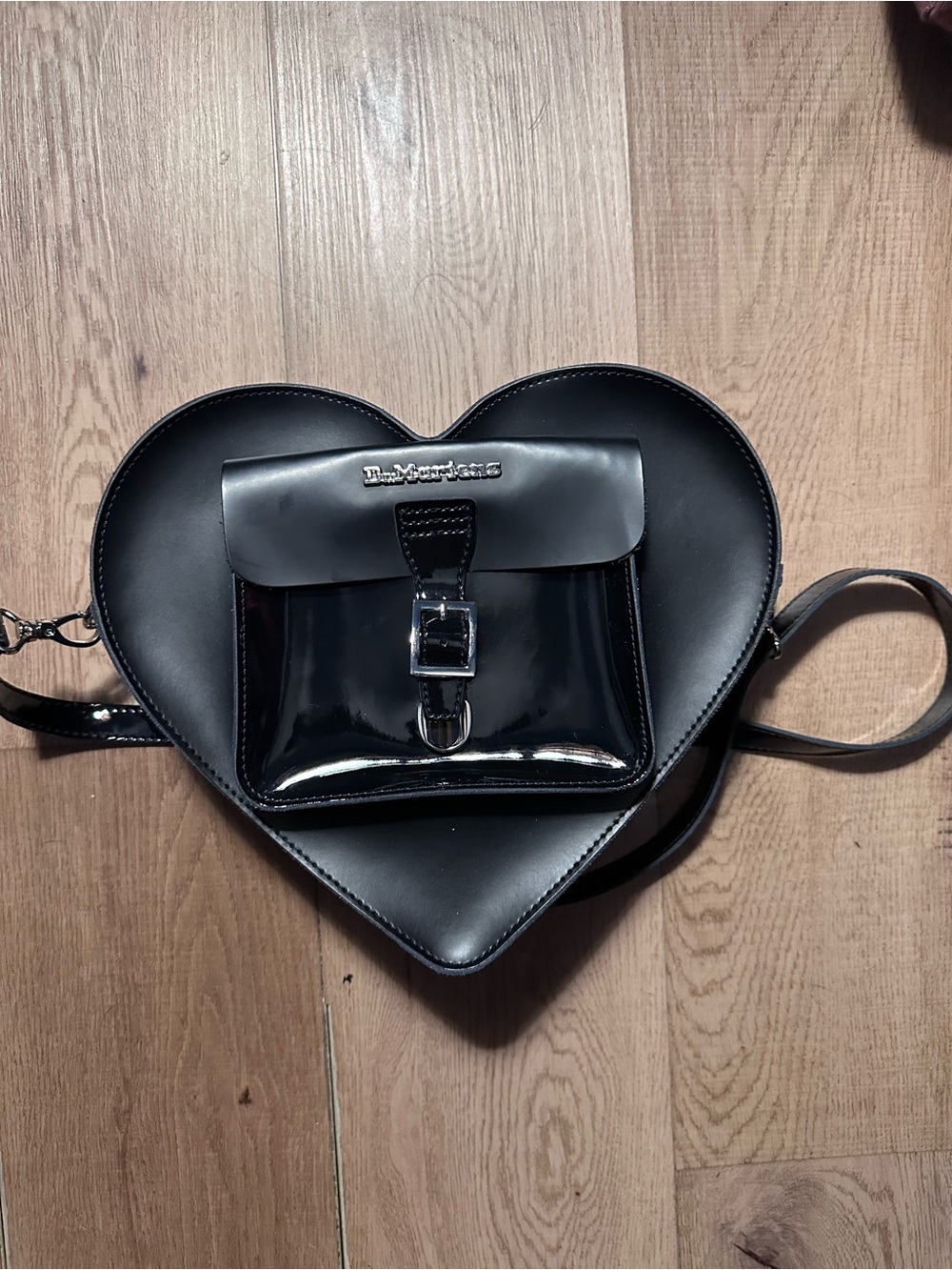 Dr. Martens Black Heart-Shaped Crossbody Bag